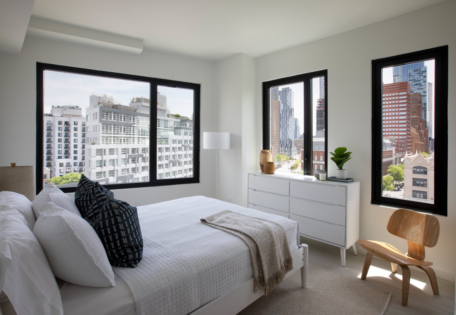 Bedroom with city view