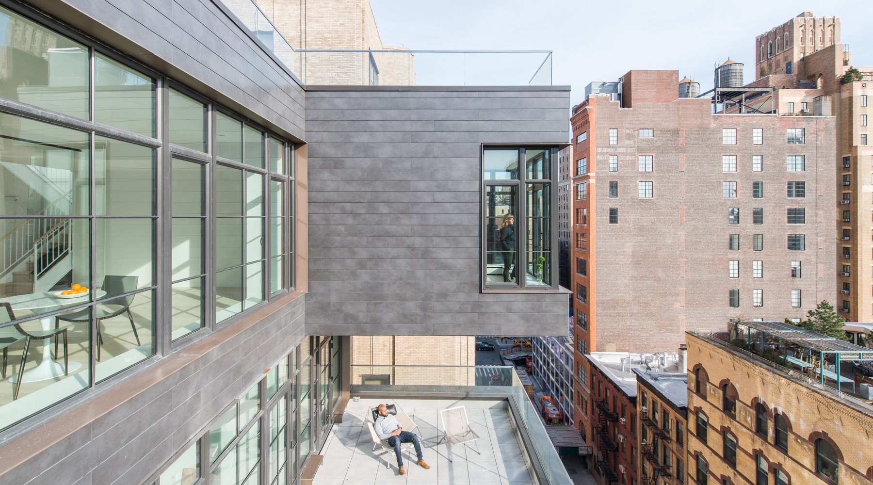 Cantilevered dormers and terrace