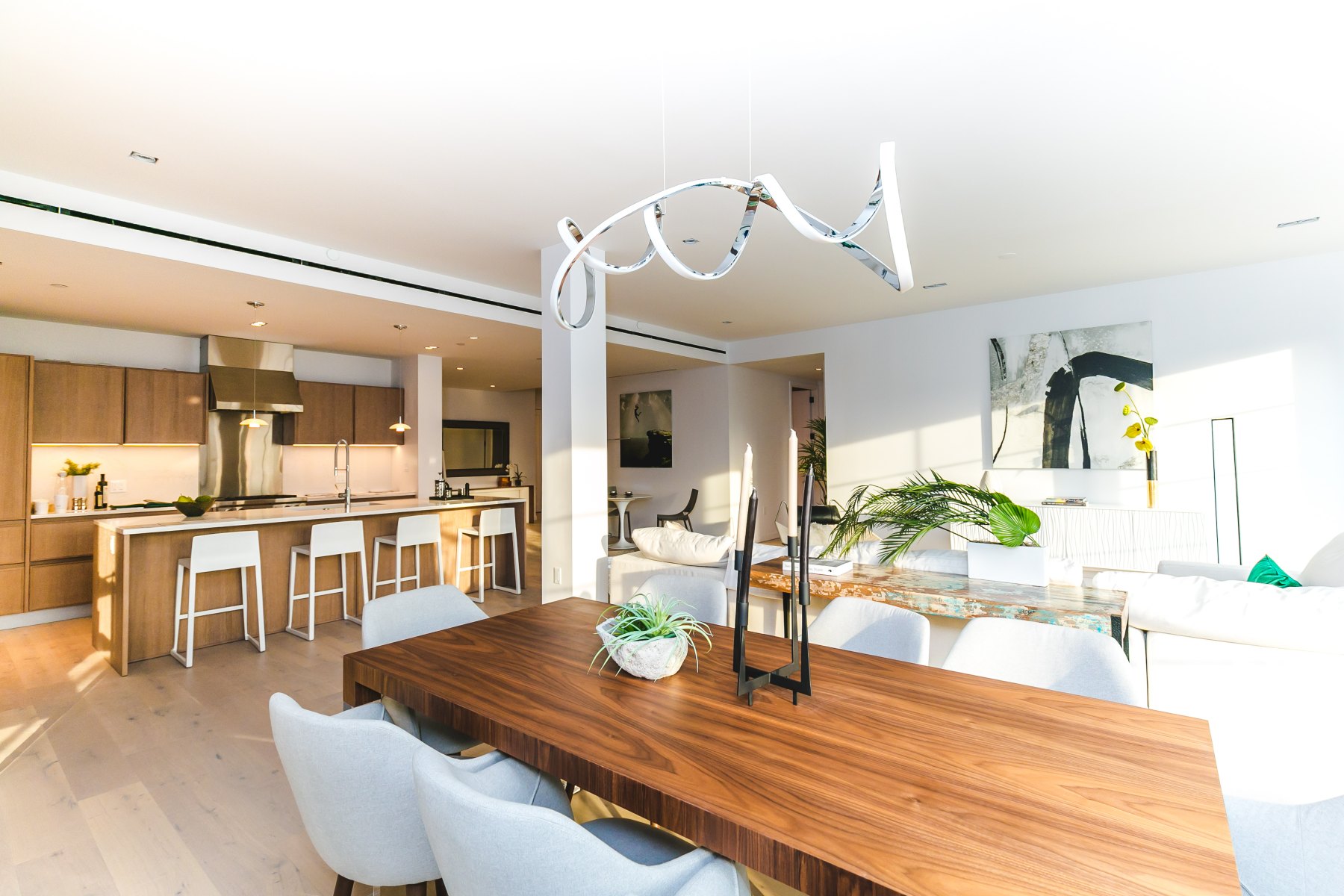 Dining room and kitchen
