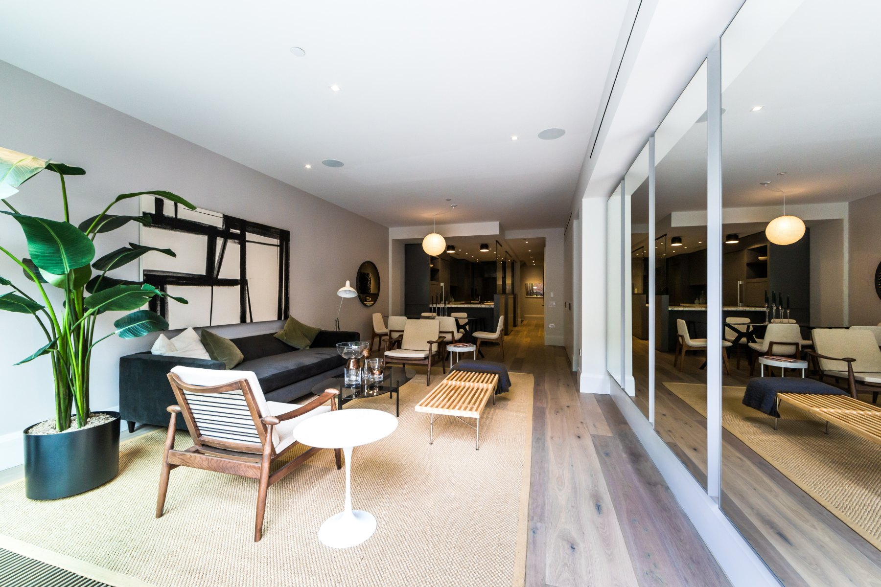 Living room and glass wall