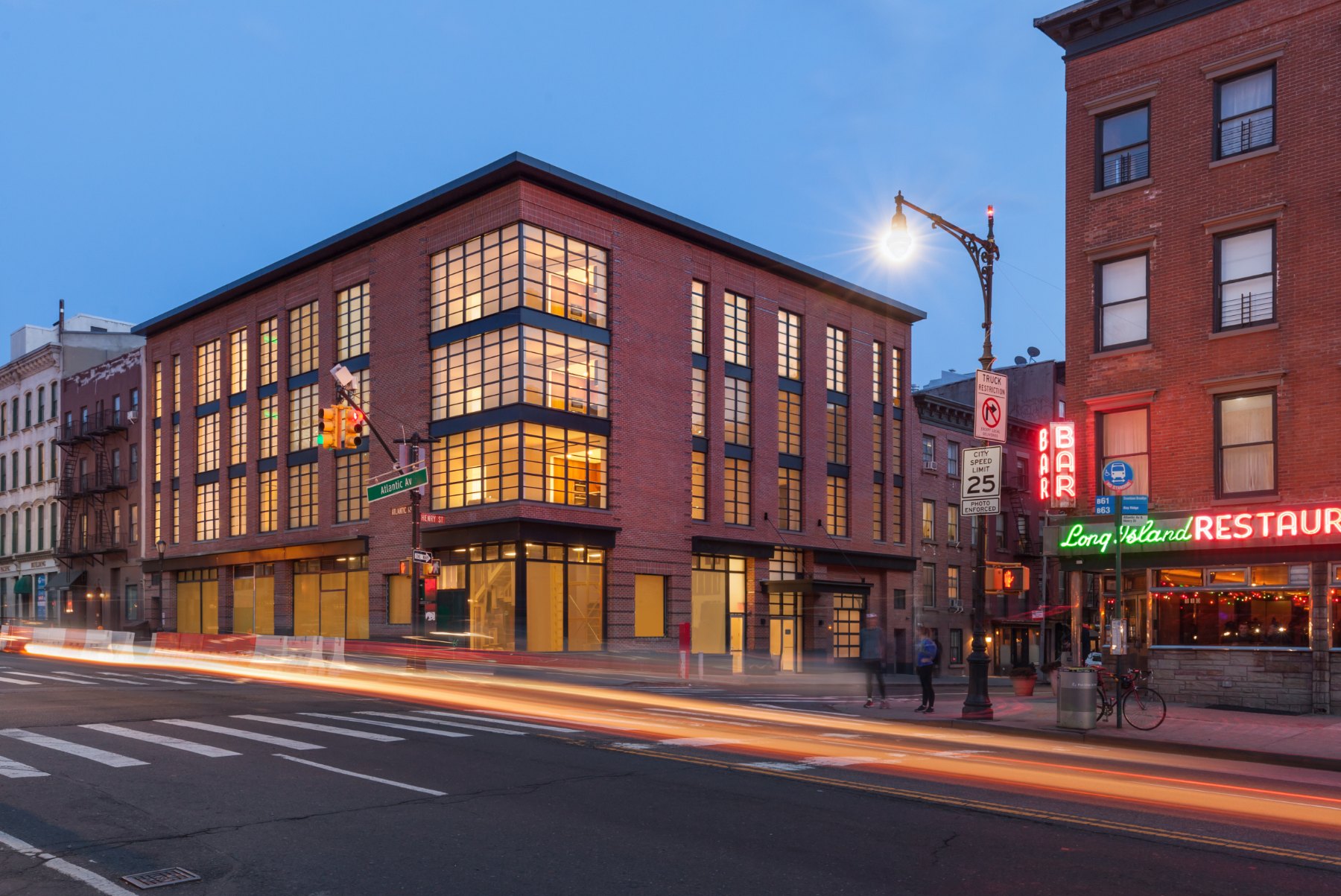 Atlantic Avenue and Henry Street at dusk