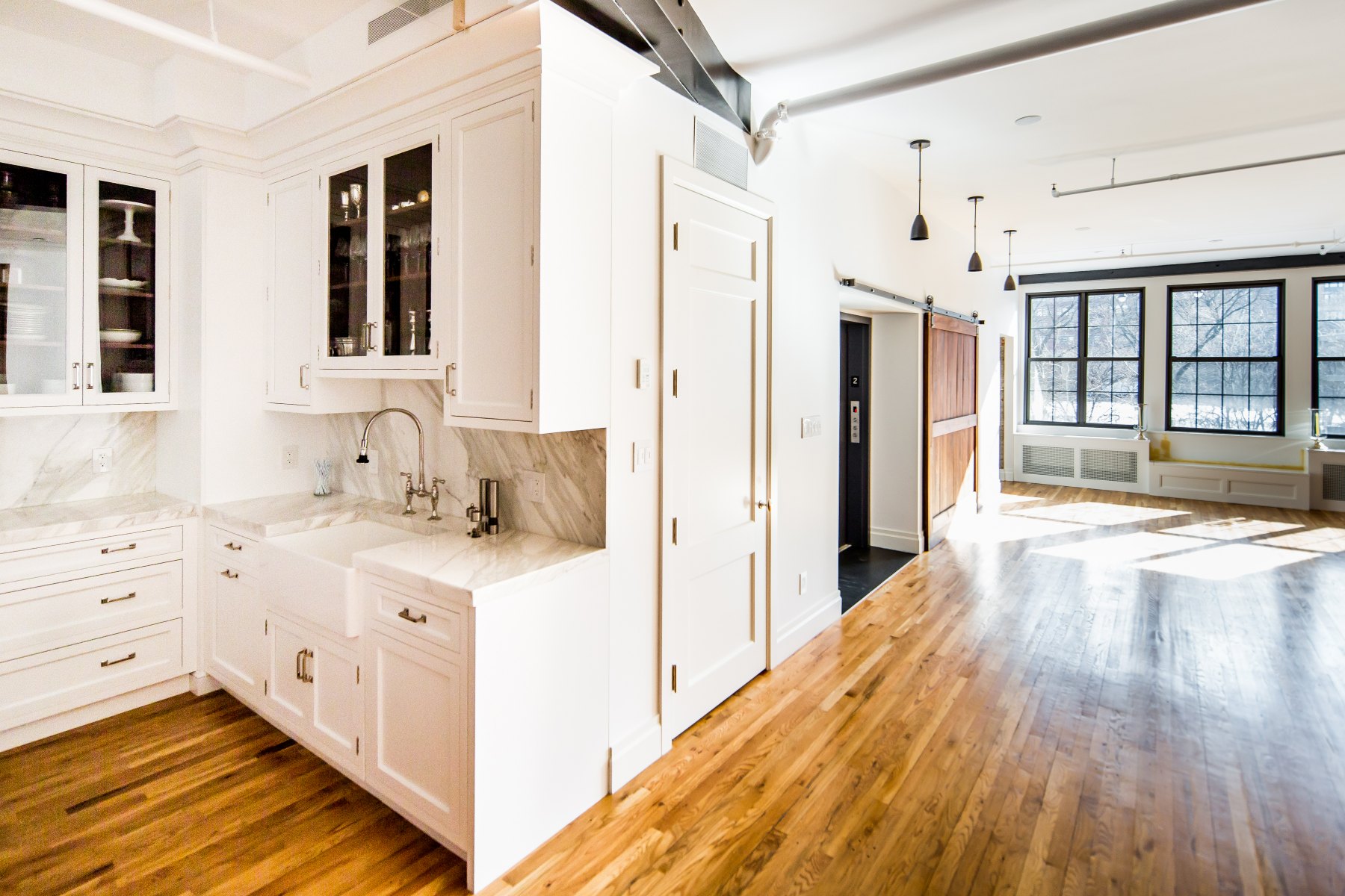 Pantry and view to the living room