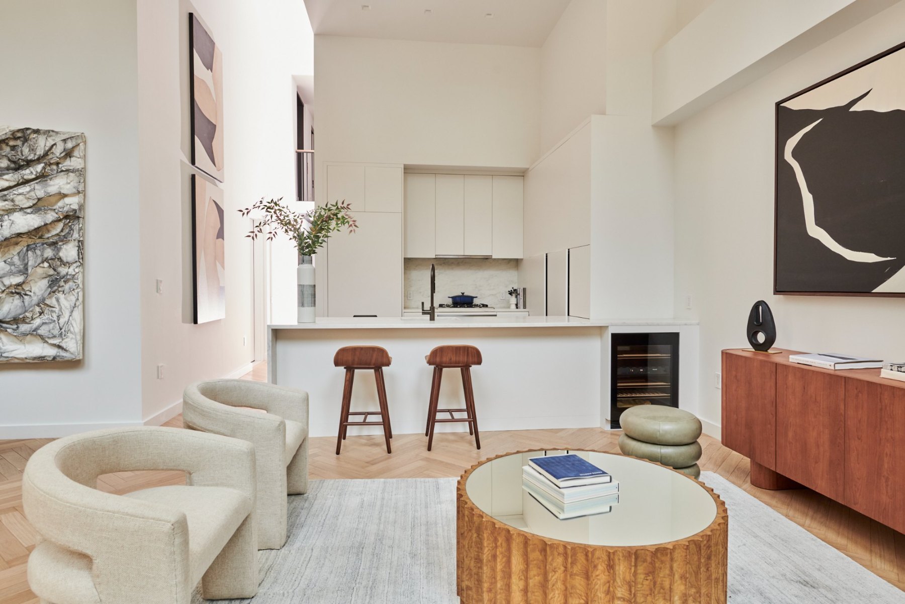 Living room and kitchen