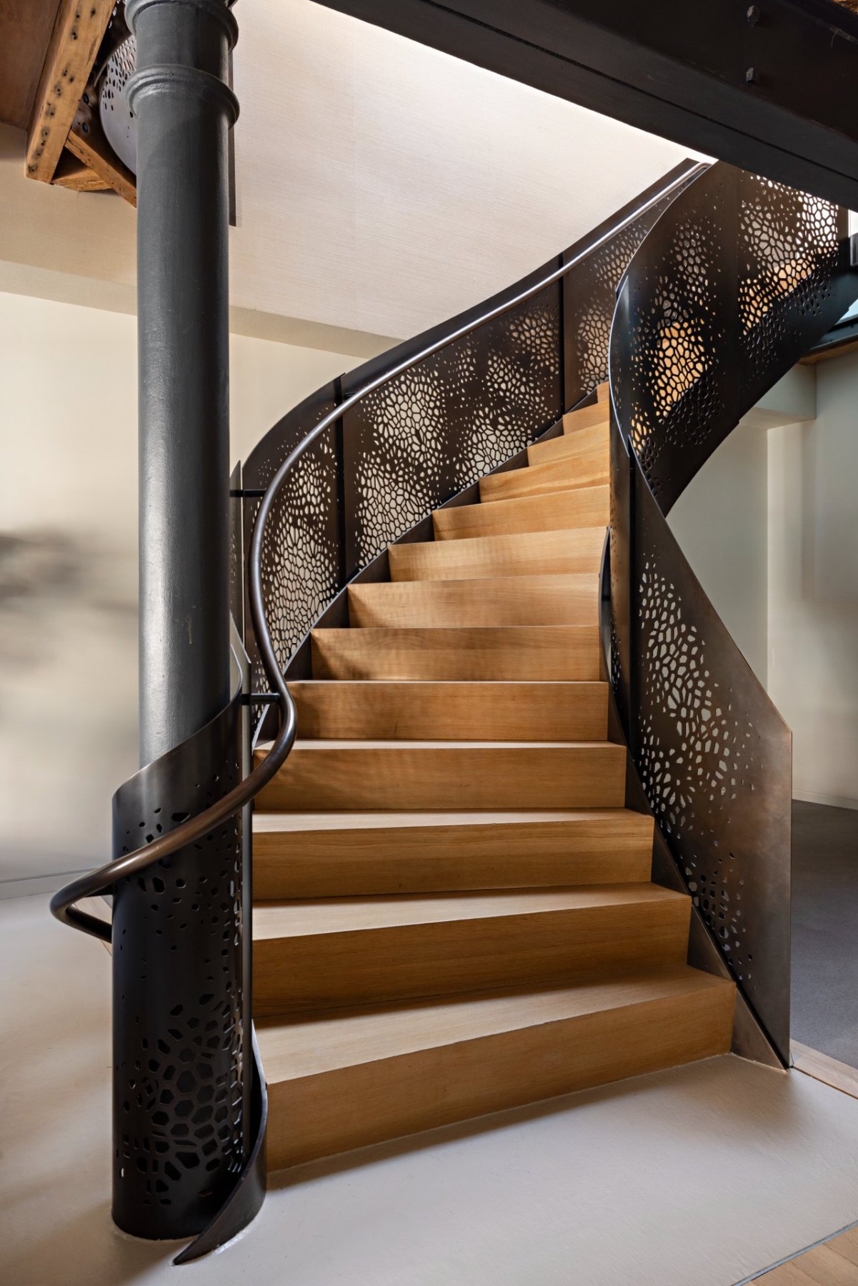 Perforated steel stair, North Moore Street