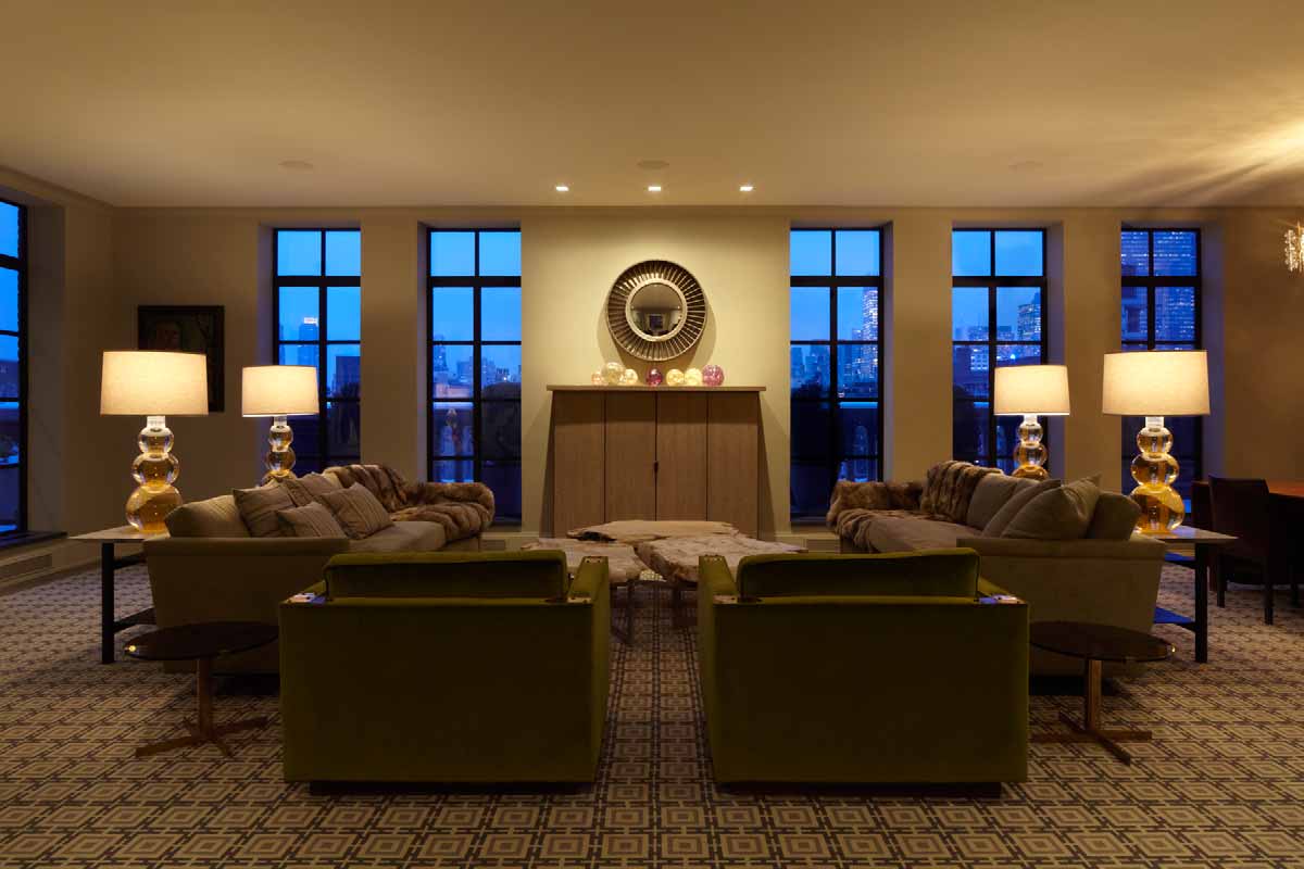Living room at dusk