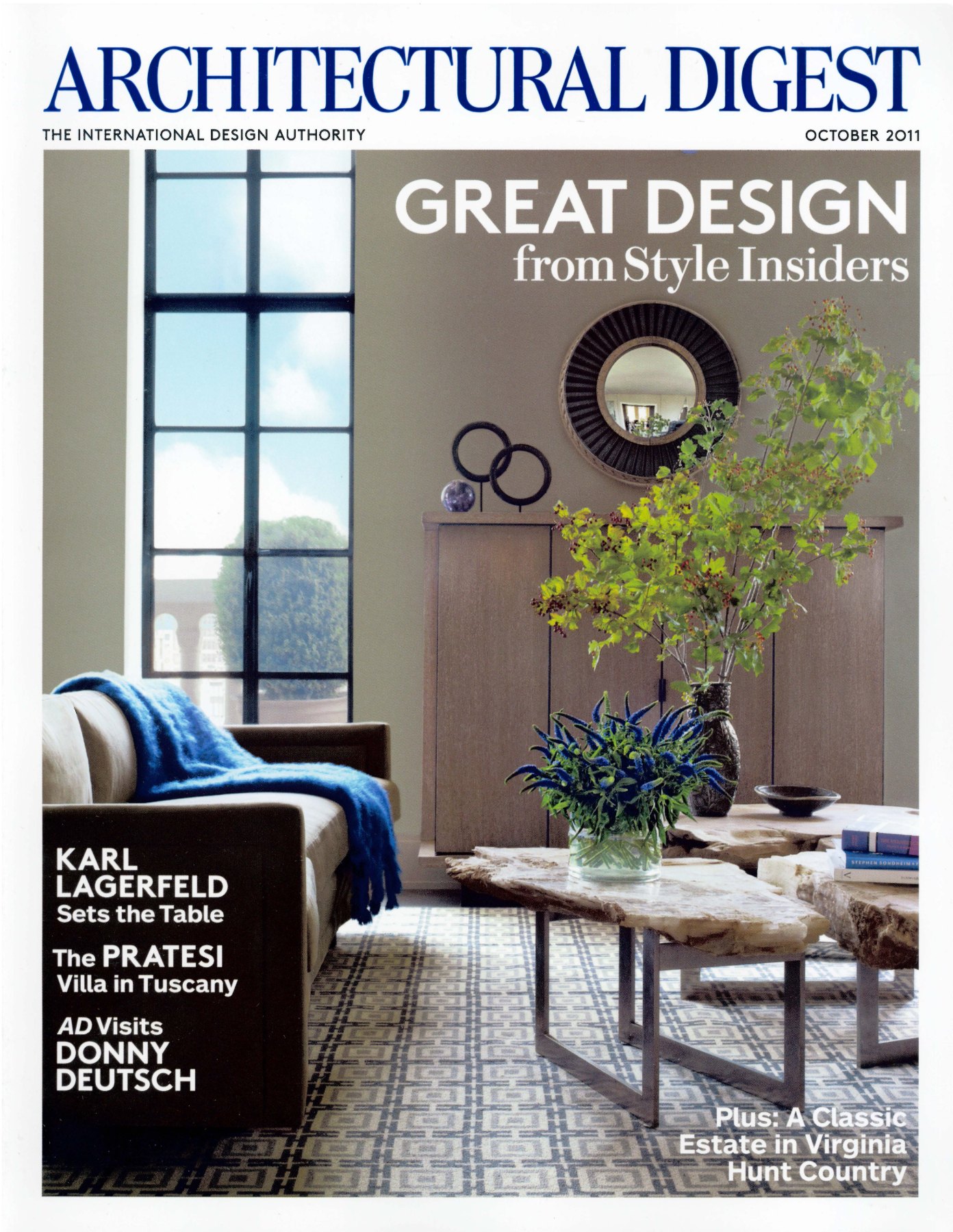Architectural Digest cover, October 2011
