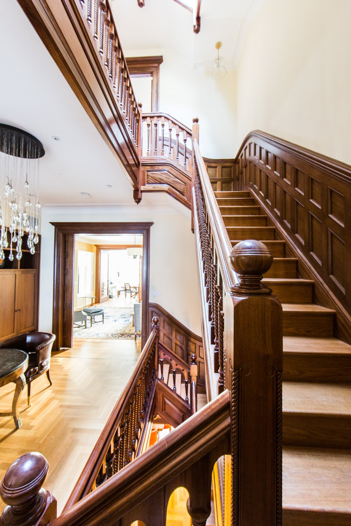 Rebuilt walnut staircase