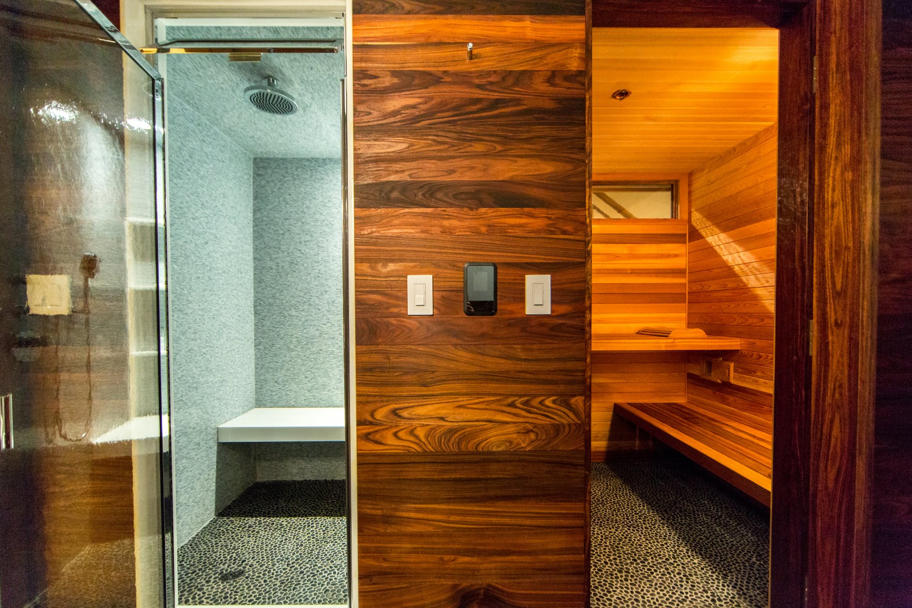 Steam room and cedar sauna