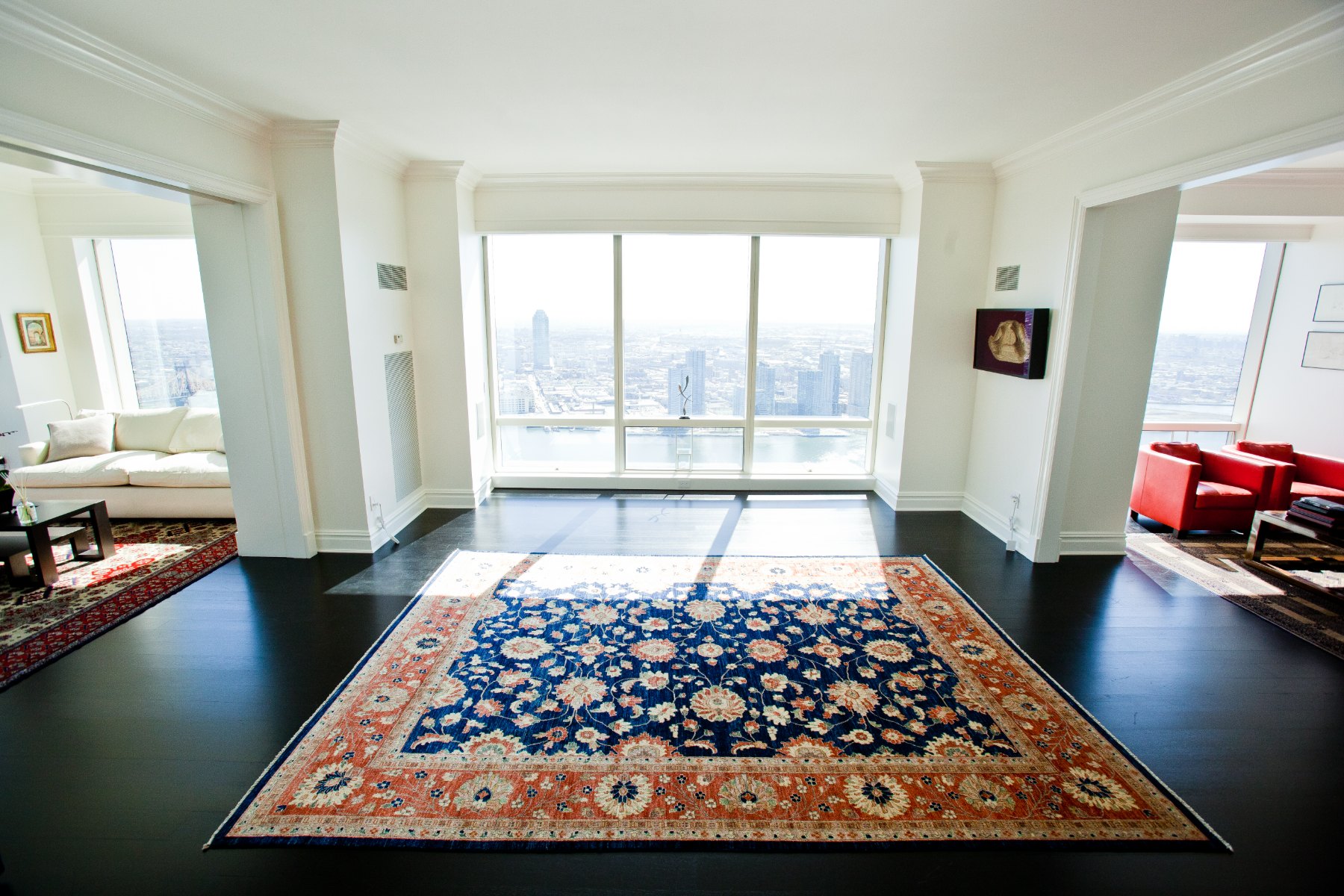 Living room facing the East River